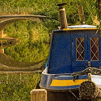 Buy canvas prints of Canal Boat at Rest by Martyn Arnold