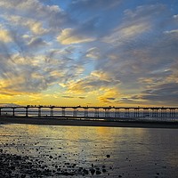 Buy canvas prints of Saltburn Pier Sunset by Martyn Arnold