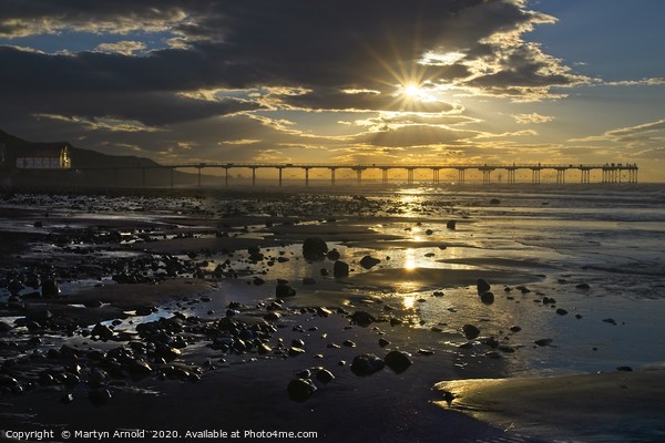 Saltburn Sunset Picture Board by Martyn Arnold