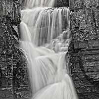 Buy canvas prints of High Force Waterfall monocrome by Martyn Arnold