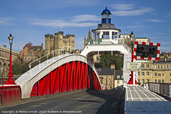 Newcastle Swing Bridge and Castle Picture Board by Martyn Arnold