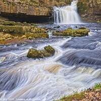 Buy canvas prints of Winter at West Burton Waterfall, Wensleydale, York by Martyn Arnold