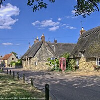 Buy canvas prints of Grafton Underwood Thatch Cottage Village Northampt by Martyn Arnold