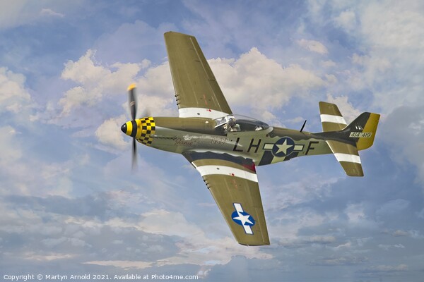 The American Spitfire P51 Mustang Picture Board by Martyn Arnold