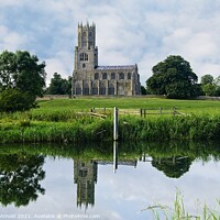 Buy canvas prints of Fotheringhay Church and River Nene Northamptonshire by Martyn Arnold