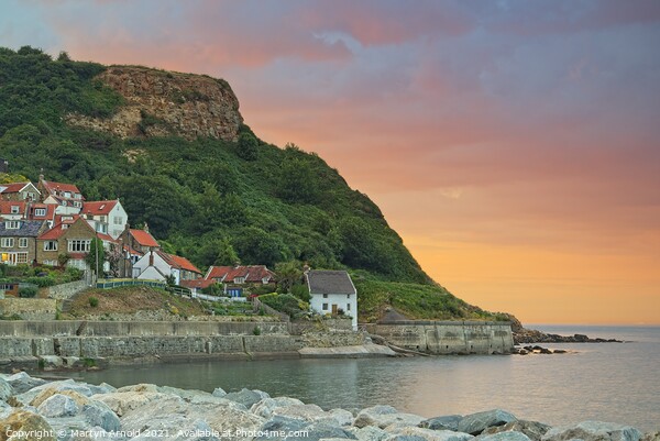 Runswick Bay Sunset Picture Board by Martyn Arnold