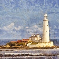 Buy canvas prints of St. Mary's Lighthouse, Whitley Bay by Martyn Arnold