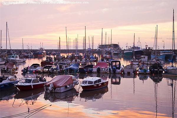 Sunrise at Bridlington Harbour Picture Board by Paula Connelly