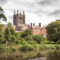 Buy canvas prints of Hereford Cathedral by Paula Connelly