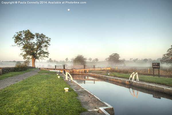 Dawn on the Leeds & Liverpool Canal Picture Board by Paula Connelly