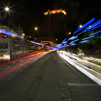 Buy canvas prints of Bristol night trails by Neil Pickin
