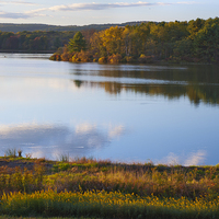 Buy canvas prints of Autumn Lake Before Sunset by Scott Hubert