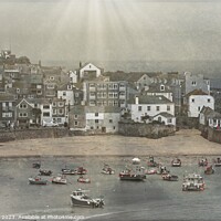 Buy canvas prints of St Ives Harbour, Cornwall by Jean Gill