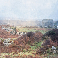 Buy canvas prints of Cornish Landscape with Cottage by Jean Gill