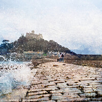 Buy canvas prints of St Michael's Mount, Cornwall, Splash by Jean Gill