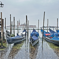 Buy canvas prints of Gondola Parking Venice by Jean Gill