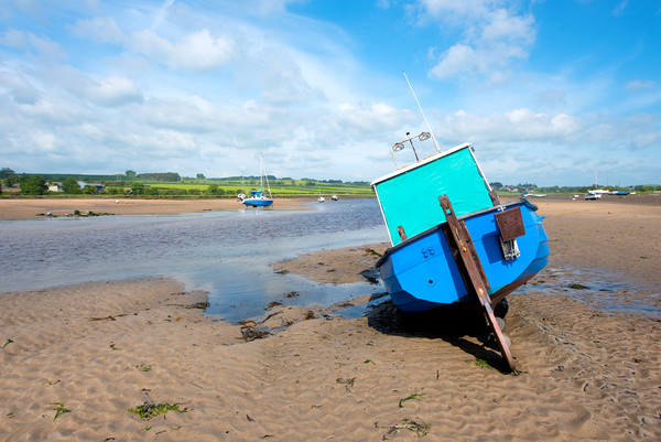 Boat in Alnmouth Harbour Picture Board by Jean Gill