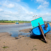 Buy canvas prints of Boat in Alnmouth Harbour by Jean Gill