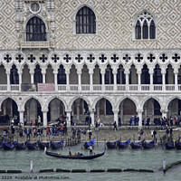 Buy canvas prints of Gondolas moored by the Doge's Palace, Venice by Jean Gill