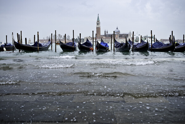 Gondolas by St Mark's Square Venice Picture Board by Jean Gill