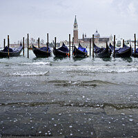 Buy canvas prints of Gondolas by St Mark's Square Venice by Jean Gill