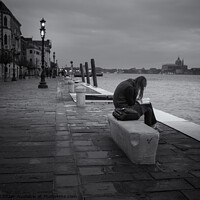 Buy canvas prints of Reading Alone in Venice by Jean Gill