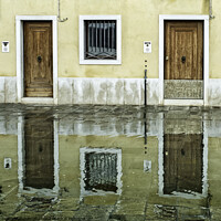 Buy canvas prints of Venice Door Reflections by Jean Gill