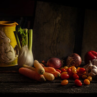 Buy canvas prints of Old Maestra Vegetables by Jean Gill