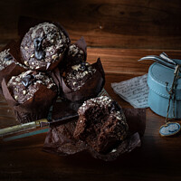 Buy canvas prints of Old Maestra Chocolate Muffins and Cameo by Jean Gill