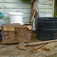 Buy canvas prints of Old garden tools  by Antoinette B