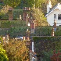 Buy canvas prints of Roof Tops & Chimney Pots by Antoinette B