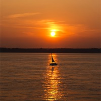 Buy canvas prints of Sailing on the Sunset by Tony Fishpool