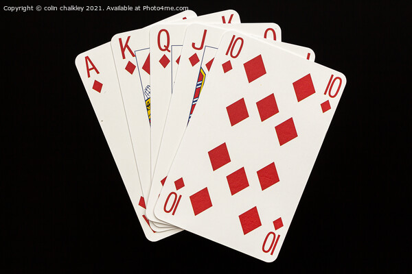 Royal Flush in Diamonds Picture Board by colin chalkley