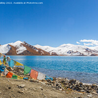Buy canvas prints of Prayer Flags in Tibet by colin chalkley