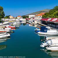 Buy canvas prints of Between Croatia mainland and the island of Trogir by colin chalkley