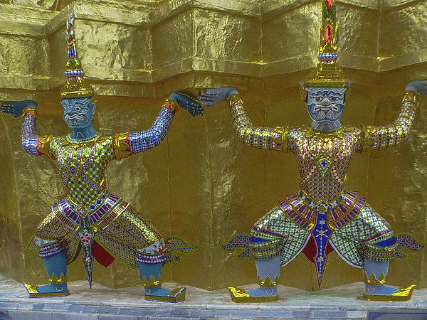 Grand Palace - Bangkok Statues Picture Board by colin chalkley
