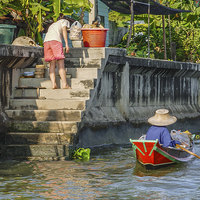 Buy canvas prints of Life on the Klongs of Bangkok by colin chalkley