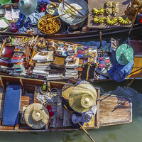Buy canvas prints of Floating Market by colin chalkley