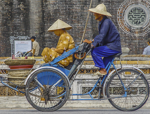 Vietnamese Bicycle Rickshaw Picture Board by colin chalkley