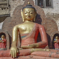 Buy canvas prints of Buddha in Kathmandu by colin chalkley