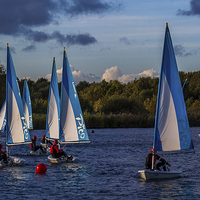 Buy canvas prints of Dinghy Sailing at Dinton Pastures by colin chalkley