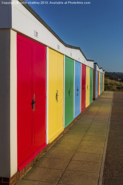 Exmouth Beach Huts Picture Board by colin chalkley