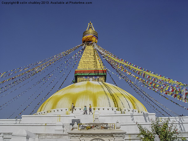 Buddhist stupa of Boudhanath Picture Board by colin chalkley