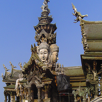 Buy canvas prints of Sanctuary of Truth Pattaya Thailand by colin chalkley