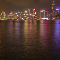 Buy canvas prints of Victoria Harbour by night by colin chalkley