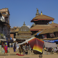 Buy canvas prints of Kathmandu Street Scene by colin chalkley