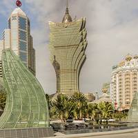 Buy canvas prints of Grand Lisboa Hotel by colin chalkley