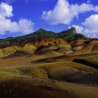 Buy canvas prints of Coloured sand of Chamerel, Mauritius by colin chalkley