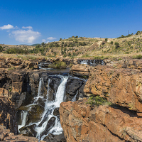 Buy canvas prints of Upper Blyde Rver Canyon Waterfalls by colin chalkley