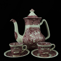 Buy canvas prints of Masons Pink Vista Coffee Pot and Cups by colin chalkley